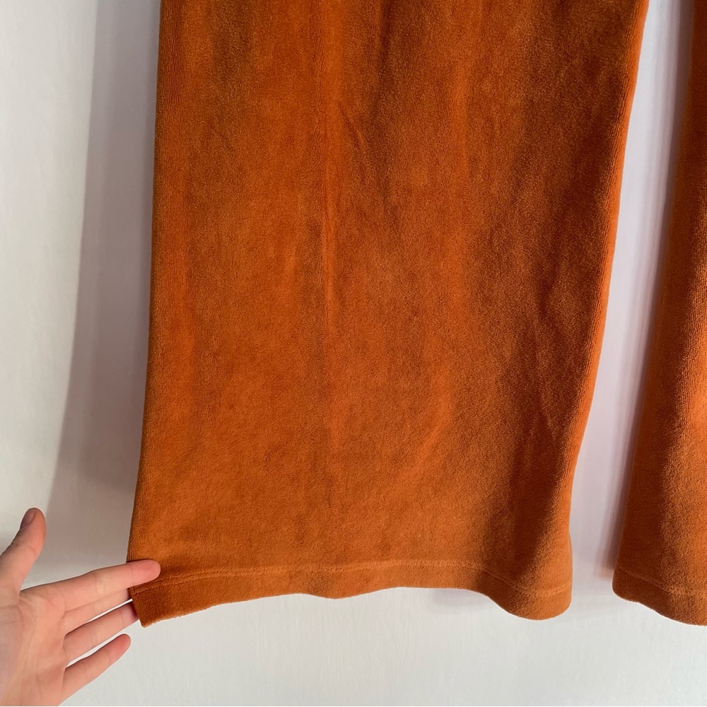 Suzie Kondi Zephyra Flare Pant Velour Brown Orange Rust Casual Woman’s XS - Picture 4 of 8